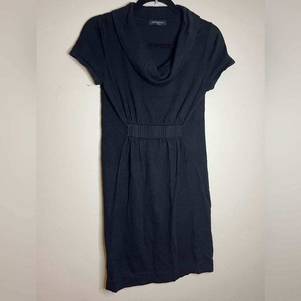 Banana Republic Black Cowl Neck Short Sleeve Dress Women’s Size XS